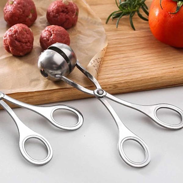 Kødbolletang i rustfrit stål - Form perfekte kødboller silver