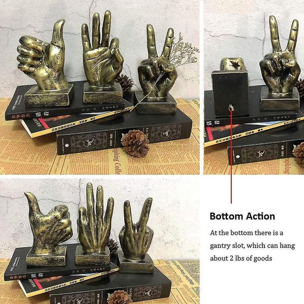 【BEMS】Finger Gest Statyer Handskulptur Dekor Hand - Gyllene, Victory Finger