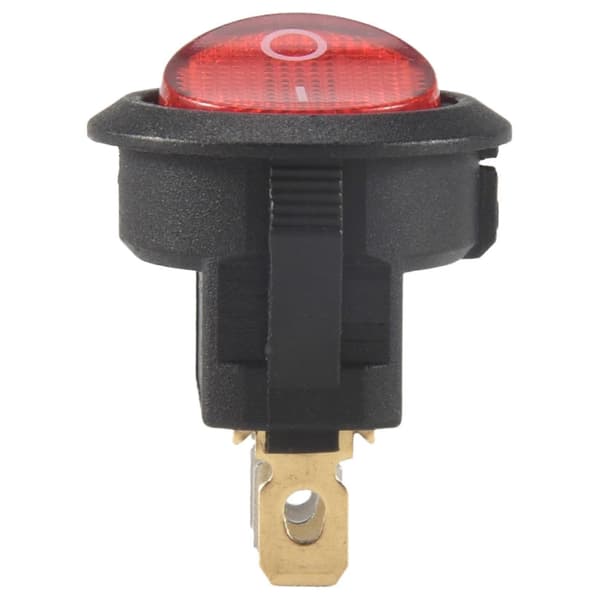 Vippebryter Bipolar PÅ AV Rød 3-polet 20mm Black  red