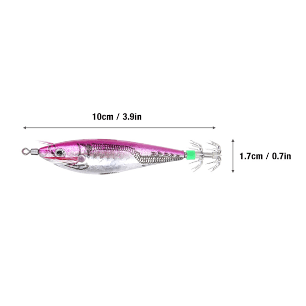 10 cm Høy Kvalitet Blekksprut Fiskekrok Agnsdel Fisketilbehør (Rose Rød)