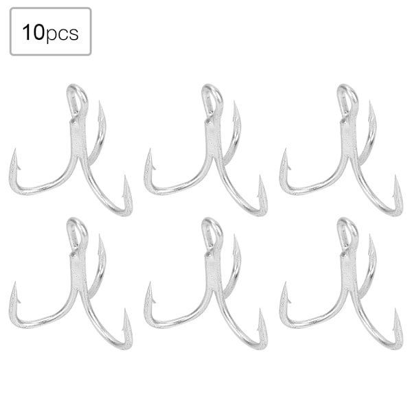 Fiskekrog Spidset Med Hag High Strength Metal Treble Hooks Fiskekrog (10stk*1/0#)