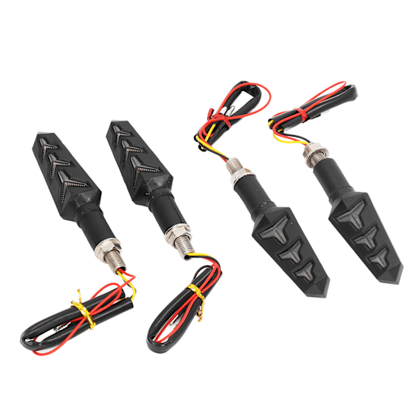 4 stk Motorsykkel Y-Formet Flytende Blinklys LED Dobbel Lysfarge IP66 Vanntett Universal Modifikasjon