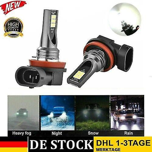 【BEMS】2-pack H11 H8 LED-strålkastarkit Helljus Halvljus Superstark 6500k Vit 360000lm