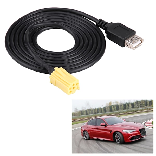 Auton Mini ISO 6-nastainen liitin USB-sovitinkaapeli Alfa Romeo Fiat Grande Puntoon