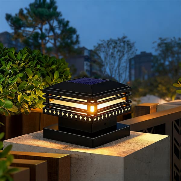 2-pack solar lights (fits posts and post caps) black_qq