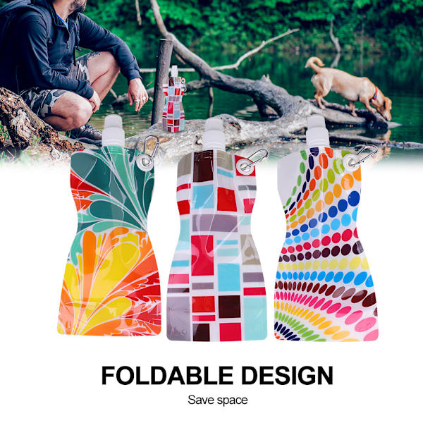 580ML Foldbar Bærbar Vandpose Vandreture Camping Cykling Sportsflaske