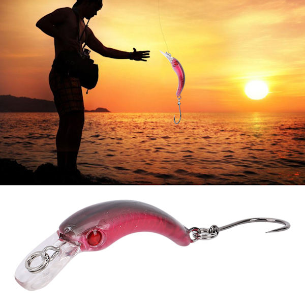 Livaktig Hard Lure Minnow Agnsfisk med Krok Fiske Crankbait Wobbler Fiskeutstyr (D)
