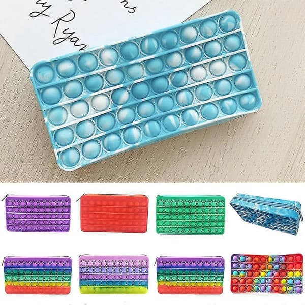 Skrivbordsmaterial Leksaker Väska Pennfodral Fidget Stressavlastning Squeeze Bubbles