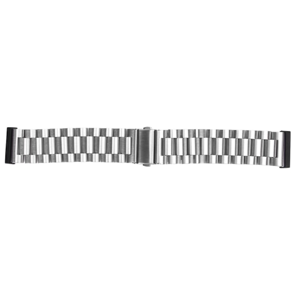 BEMS Rostfritt Stål Klockarmband med Justerbart Metall Armband Dubbel Spänne 24mm Snabbkoppling Ersättningsrem för Män Kvinnor Silver