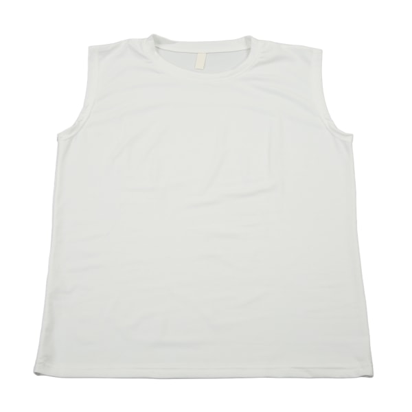 TIMH träningslinne för män Ärmlösa muskelskjortor i ren färg för Bodybuilding Gym TrainingWhite 3XL