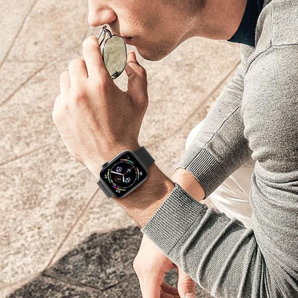 Sorte armbånd kompatible med Apple Watch-rem 42/44/45 mm til kvinder