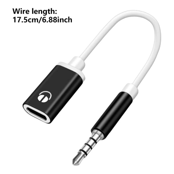 3,5 mm hann til Type C hunn hodetelefonadapter USB C til Aux lydkabel Sølv[BEMS] Silver 0.02