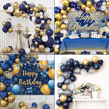 【BEMS】133 Blue Balloon Arch Set, Navy Blue Balloon Arch Set, Birthday