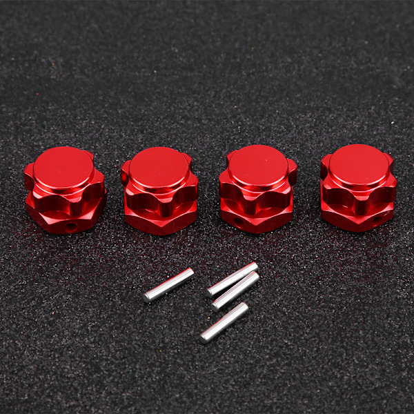 17mm Pyörän Hex-napojen sovittimen mutterit pölynkestävällä suojalla HSP HOBAO TEAM C 1/8 RC-autolle (Punainen)