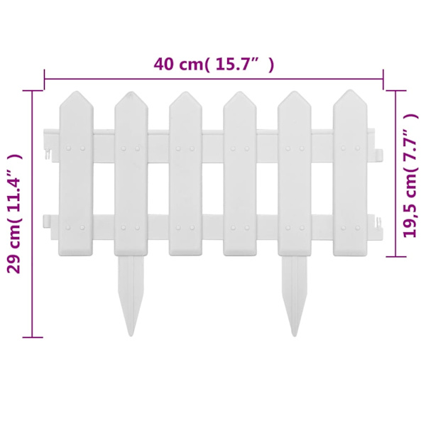 【BEMS】vidaXL Lawn Edging 25 pcs white 10 m PP Vit white