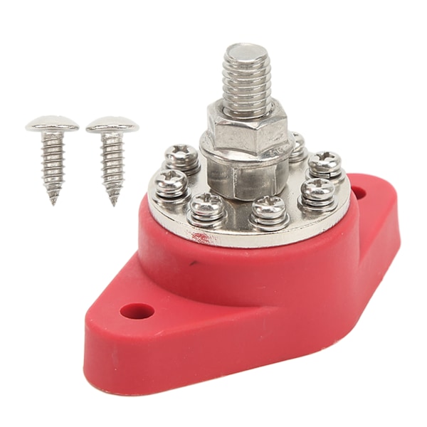 3/8in Rød M10 Enkel Stud Strømfordelingsterminal 12V 48V Batterikoblingspost Samleskinneblokk Bolt for biler Bobiler Skip Lastebiler