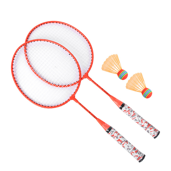 Badmintonracket för barn med 2 bollar Set Utomhus Sport Spel Barn Pojkar Flickor Leksak Fluorescerande Orange