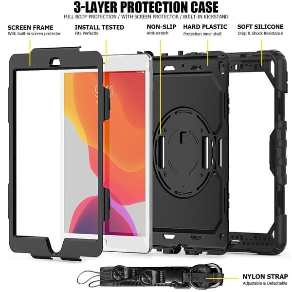 Tech-Protect iPad 10.2 2019/2020/2021 Cover Solid360 Sort 490