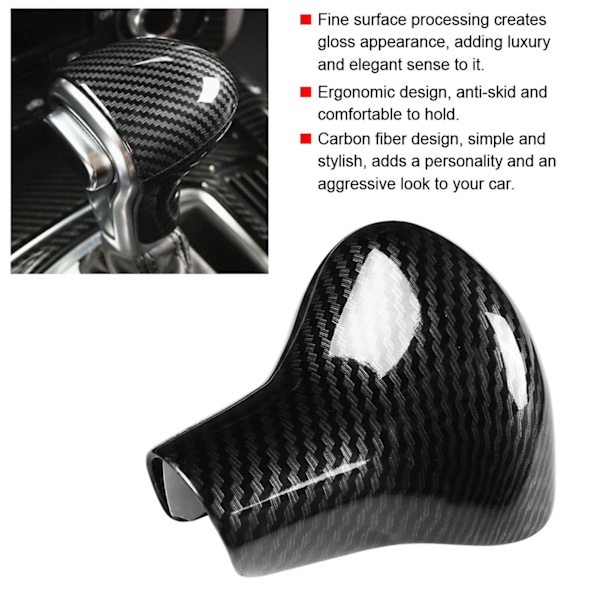 Carbon Fiber Style Interiör Shift Knop Cover Trim Passar för S6/S7 A6L A5 A7 A4L Q7 Q5