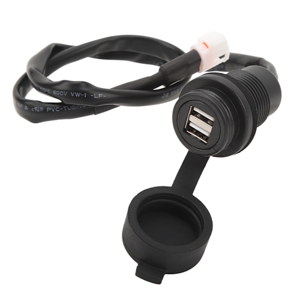 Dobbel USB-lader Plug Socket Adapter Motorsykkel USB Power Socket Modifikasjon for MT‑07 MT‑ 09 2018 til 2020
