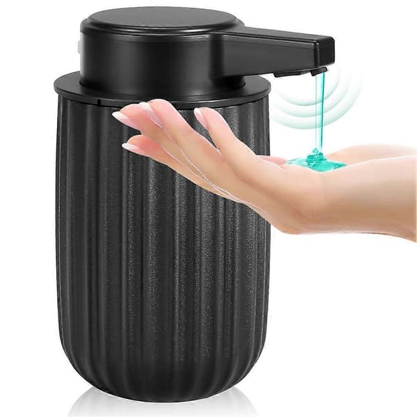 Automatisk sæbedispenser flydende til køkken: 9 OZ berøringsfri sæbedispenser til badeværelse - Håndopvaskemiddel Lotion Hjem Black