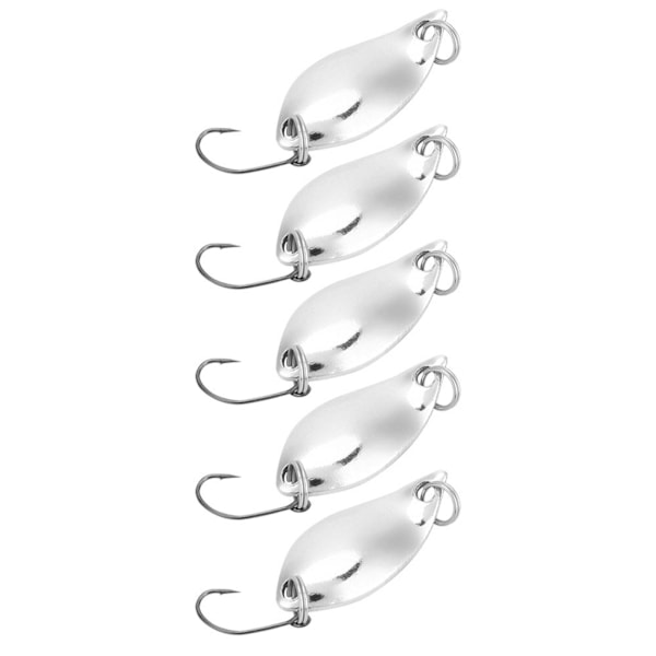10 st fiskebeten Wobbler Bete SpoOn-stil Konstgjorda Metallbeten Krokar (Silver, 5g)
