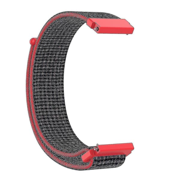 Til Garmin Forerunner 265s / 255s / Venu 2s rem 18mm universel justerbar nylon urrem - orange Black Red