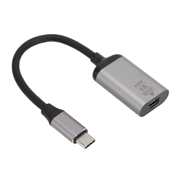 USB C till DisplayPort Adapter 4K 60Hz Aluminiumlegering Plug and Play USB C till Mini DP Adapter för Laptop Telefon Tablet