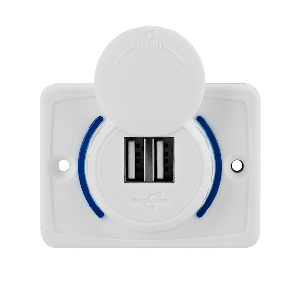 3.1A bilmodificeret USB-oplader med LED-telefonoplader med dobbelte USB-porte