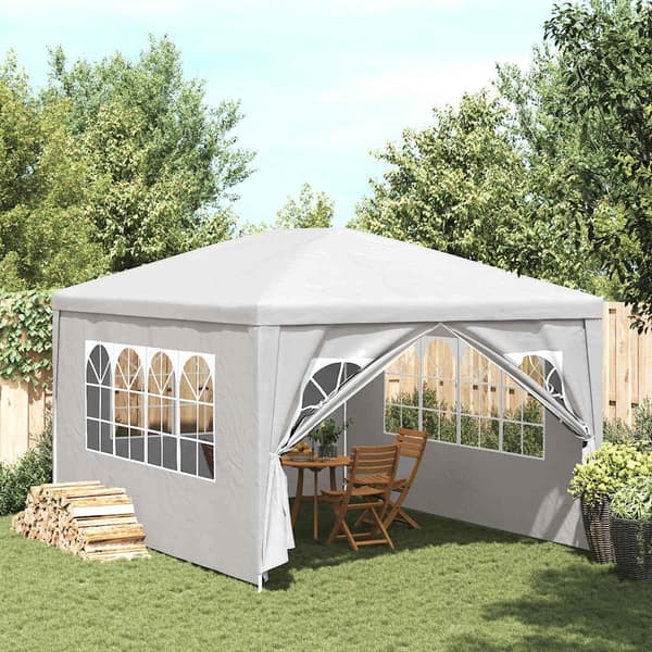 【BEMS】vidaXL Party Tent 4 Walls 3x4 m White Vit white