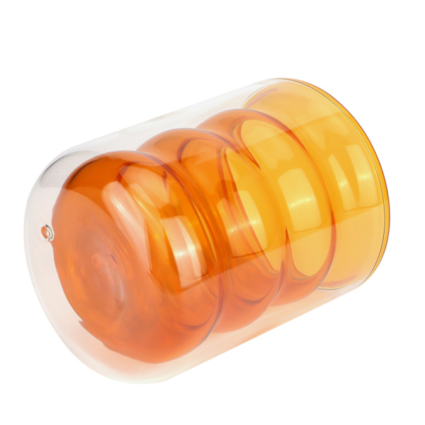 Dobbeltlags Glaskop - Varmebestandig - Spiral Kop 200ml (Gul)