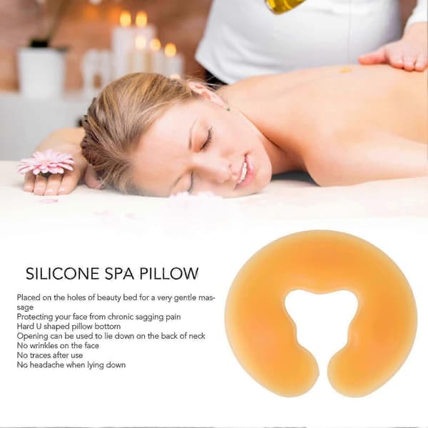 Silikon ansiktsmassagekudde med ergonomiskt US-format stöd för spa-sängar och skönhetssalong