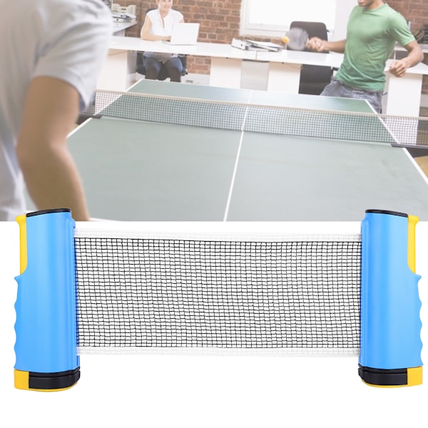 Udendørs Bærbar Bordtennis Net Durable Teleskopisk Foldbart Bordtennis Net Sport (Blå&Gul)