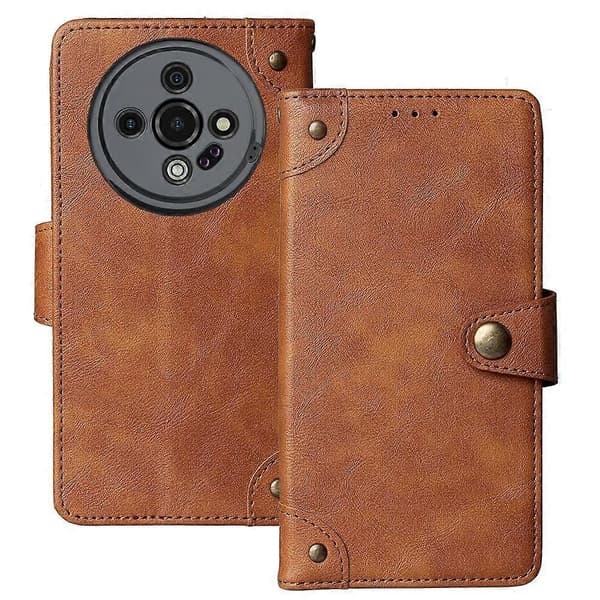 Kompatibel med Ulefone Armor X31 Pro 5G Mobilskal PU Läder Flip Plånboksfodral med Ställ Light Brown