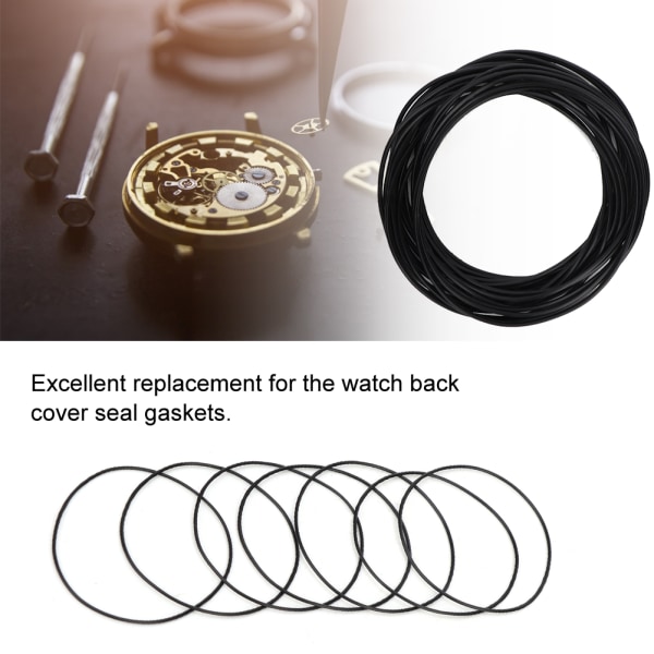 200 stk O-ring vanntett gummipakning Klokke Bakdekselpakninger Reparasjonsverktøy (0,6 mm)/