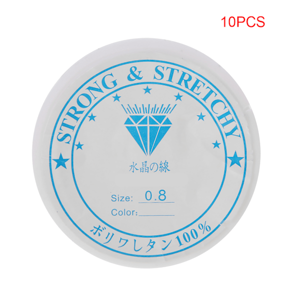 Krystall Elastisk Linje Transparent Perletråd for Smykkeproduksjon (0,8 mm * 8 m)
