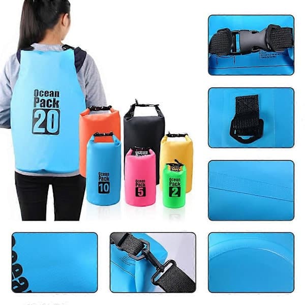 Waterproof Dry Pack Bag 2L-30L Floating Canoe Kayak Camping Sea Pack Backpack Blue 20L Blue blue 20l