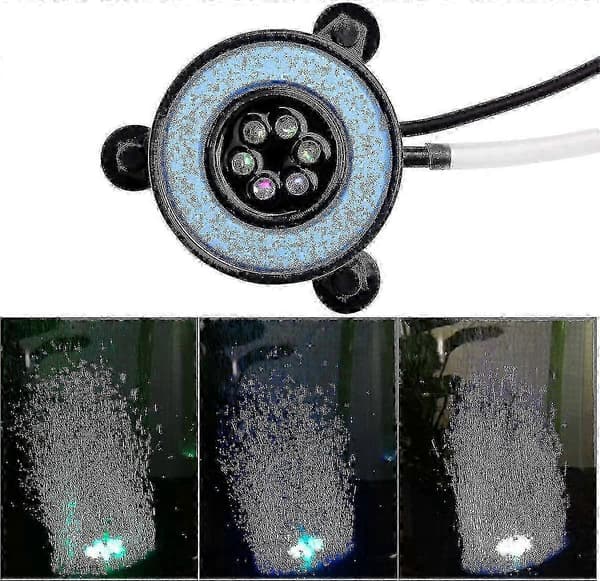 Dränkbar akvarielampa med bubbelfunktion, automatisk färgändring - QWER