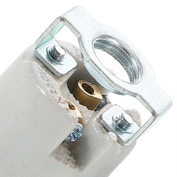 【BEMS】2 Pcs Ceramic Socket E14 Screw Base Porcelain Connector Replacement Compatible with LED Bulb White White 5.00X2.50X2.50CM