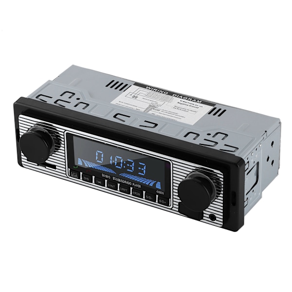 Auto Bluetooth Radio Klassisk Bilstereo MP3 Musikkspiller med USB SD AUX FM InDash Hovedenhet (12V)