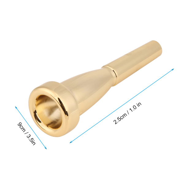 TIMH trompetmundstykke til tilbehør til musikinstrumenter i størrelse 3C (guld)
