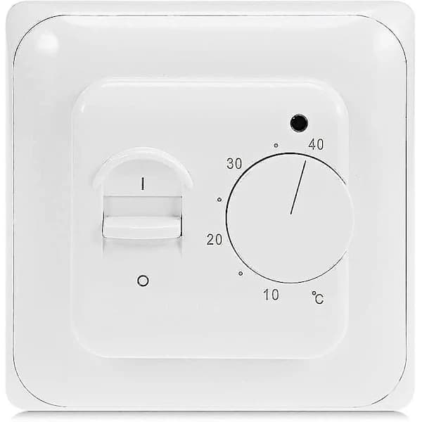 【BEMS】Manual Electric Floor Heating Thermostat with AC 220v 16a Sensor, Mechanical Floor Heating Thermostat Controller [Energy Class A+++]