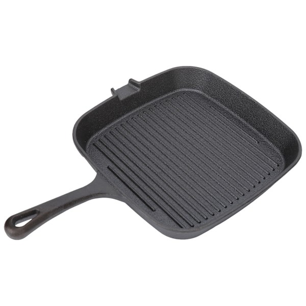 Tarttumaton Grill-pannu Lämpöä Kestävällä Kahvalla - Nopea Lämpöjohtavuus Rautajuova - Täydellinen Pihvien Paistamiseen Kotikäyttöön (22cm)