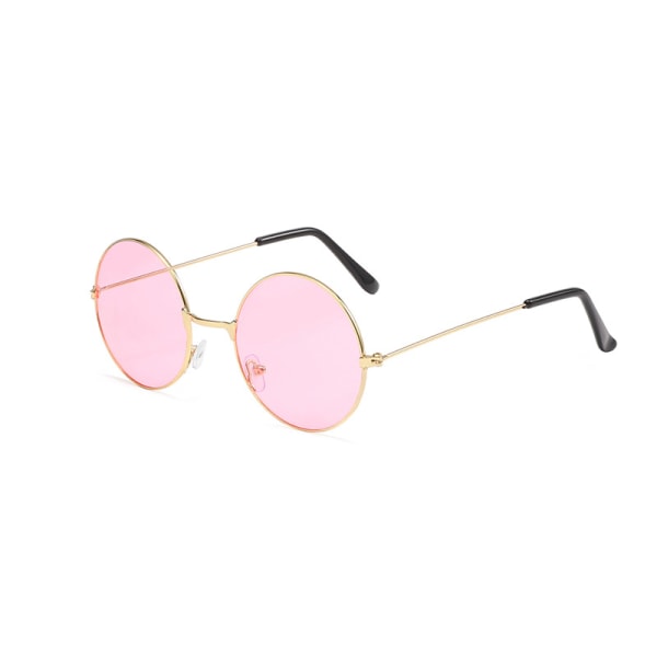 Röda klassiska runda polariserade UV400-solglasögon med Lennon Style V powder flakes