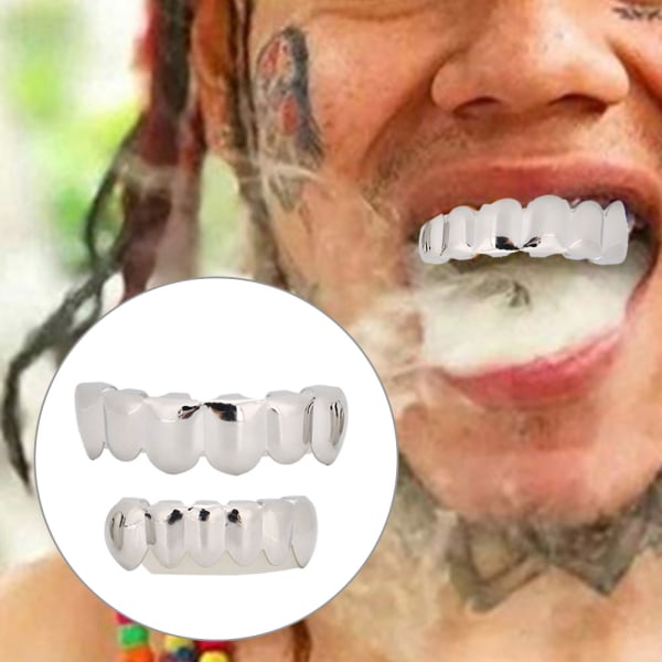 TIMH Kiiltävät hampaat Hip Hop Prop -hammastarvikekoriste Halloween-juhliin