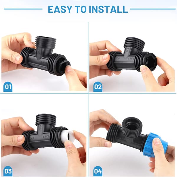 PP-fitting til 25 mm PE-rør, T-forbindelse til vandrør, PPR PVC-tilslutning, 3 stk.