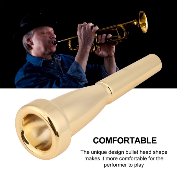 TIMH trompetmunnstykke for tilbehør til musikkinstrumenter i størrelse 3C (gull)