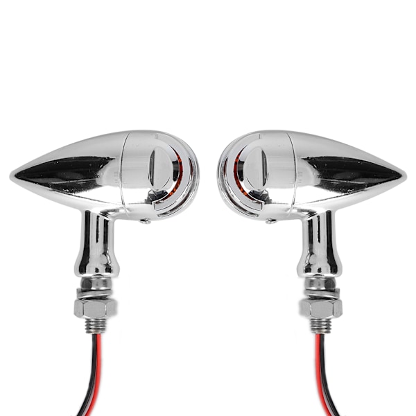 1 par Retro Style Universal Blinklys Lampe Motorcykel Modifikation Tilbehør Sølv