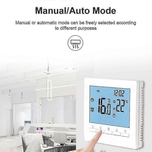 Digital termostat Programmerbar gasskjele Varmetemperaturregulator Intelligent termostat Romtemperaturregulator Energibesparende termostat Blue Backlight