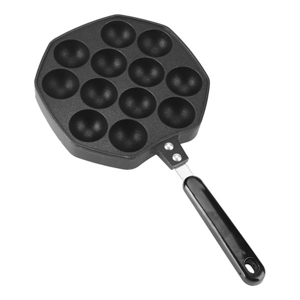 Non-Stick Takoyaki Grillpande - 12 Hulrum, Aluminium Bageform til Oktopusbolle og Pandekagefremstilling